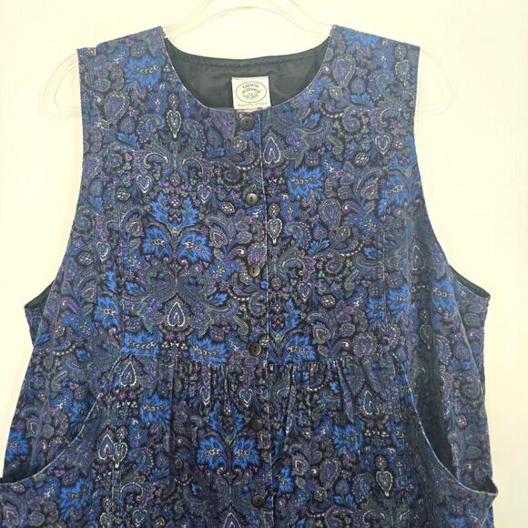 Laura Ashley Vintage 80s Corduroy Floral Jumpsuit Made in Ireland Rare Size L - Picture 4 of 11